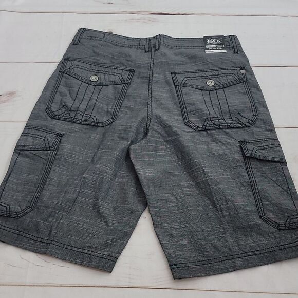 Mens Buckle Black Cargo style Shorts size 30 Standard Fit - Picture 9 of 10